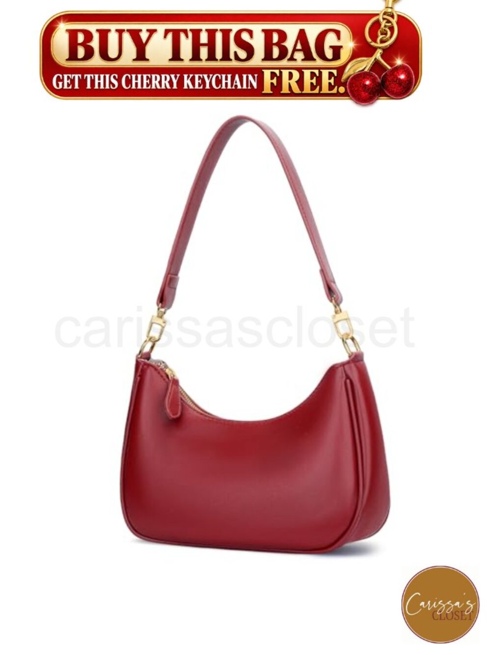 ✨ Hobo Shoulder Bag PU Leather with Card Slots & Gold Chain Strap for Women